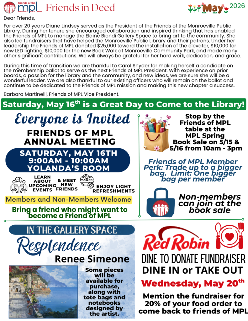 May 2026 Friends Newsletter