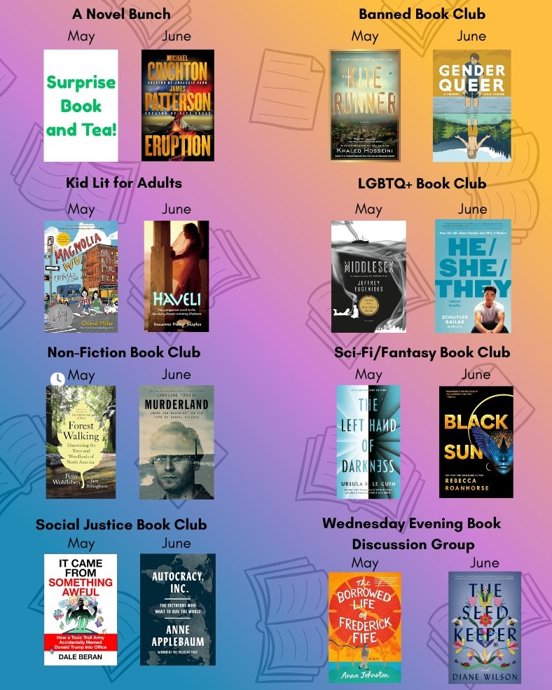 Book Club selections for May and June 2026